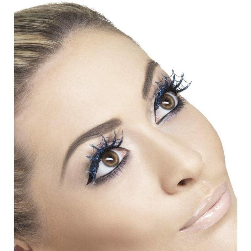 Costumes Australia Eyelashes Spiderwebs With Glitter Adult Blue_1