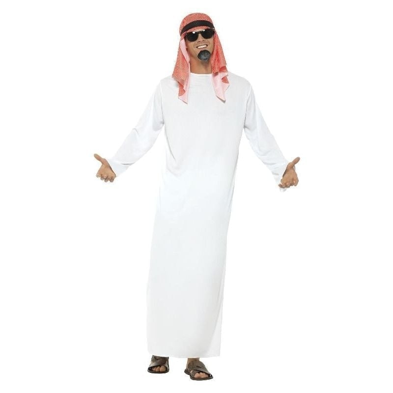 Costumes Australia Fake Arab Sheikh Costume Adult White Red Tunic_2