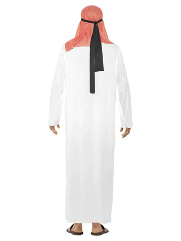 Costumes Australia Fake Arab Sheikh Costume Adult White Red Tunic_3