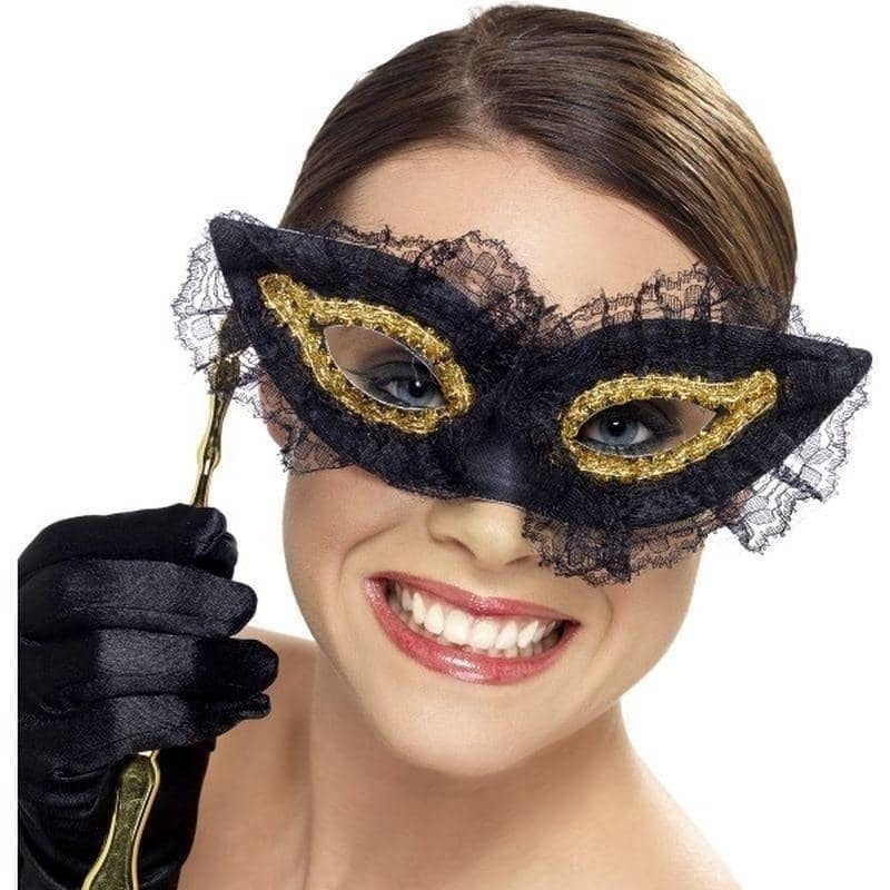 Costumes Australia Fastidious Eyemask Adult Black_1