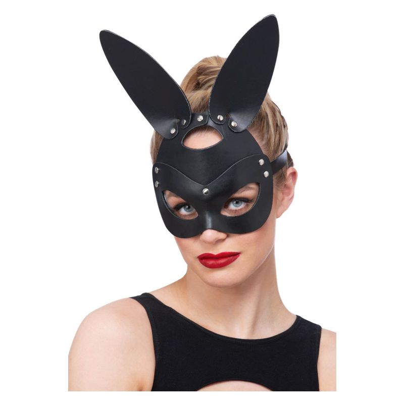 Costumes Australia Fever Black Mock Leather Rabbit Mask Adult_1