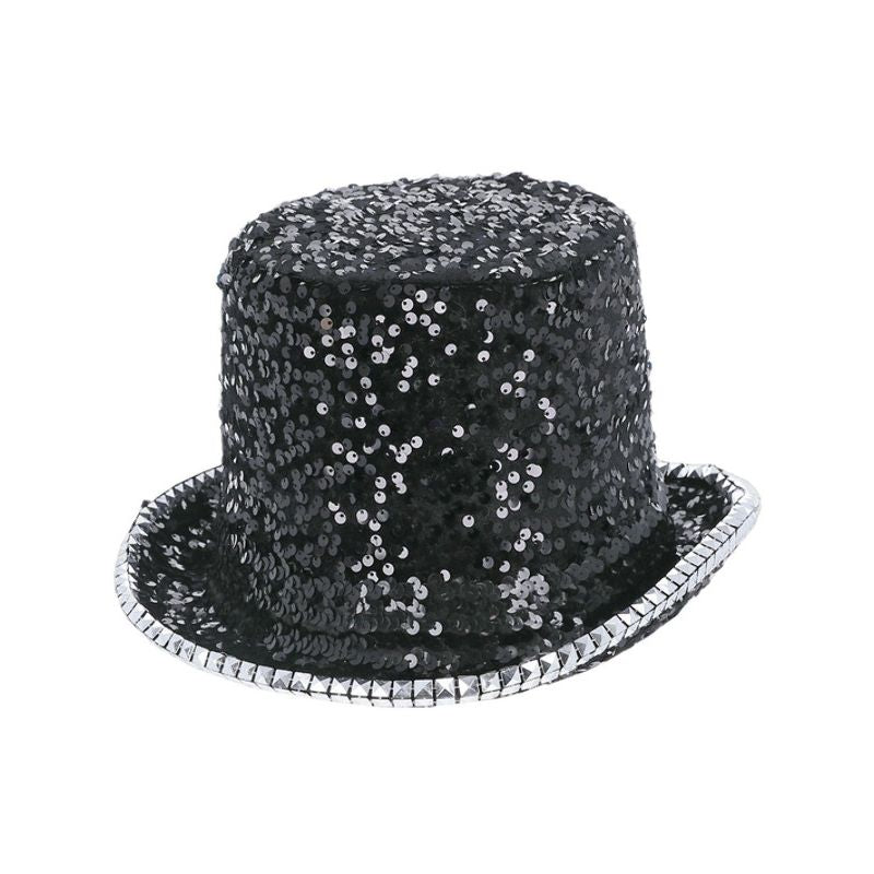 Costumes Australia Fever Deluxe Felt & Sequin Top Hat Black Adult_1