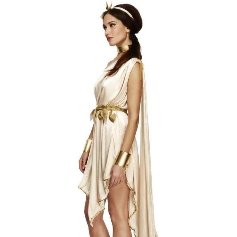 Costumes Australia Fever Goddess Costume Adult White Gold Dress Belt_3