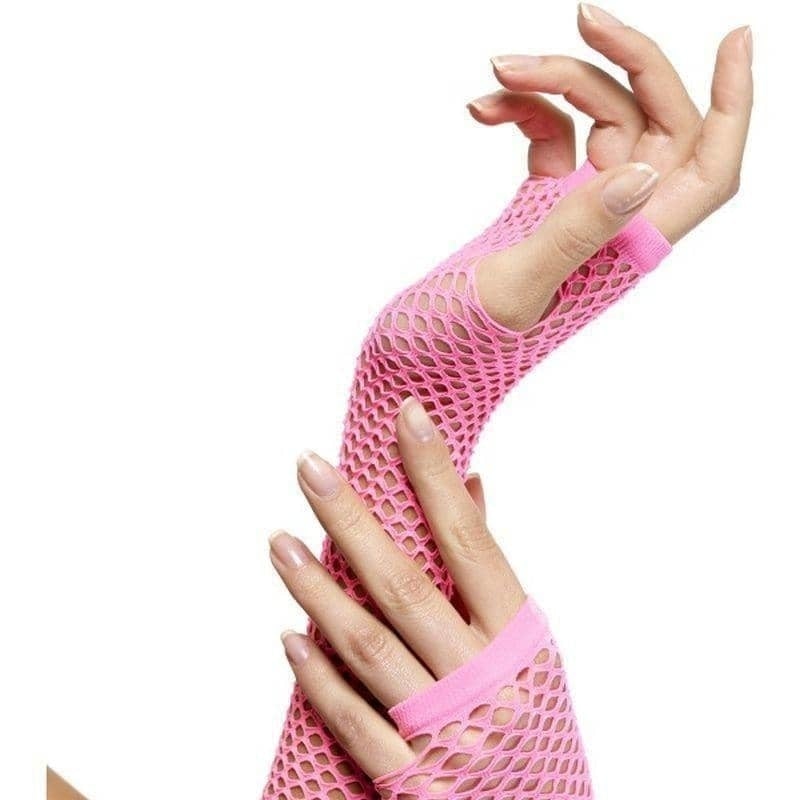 Costumes Australia Fishnet Gloves Adult Pink_1