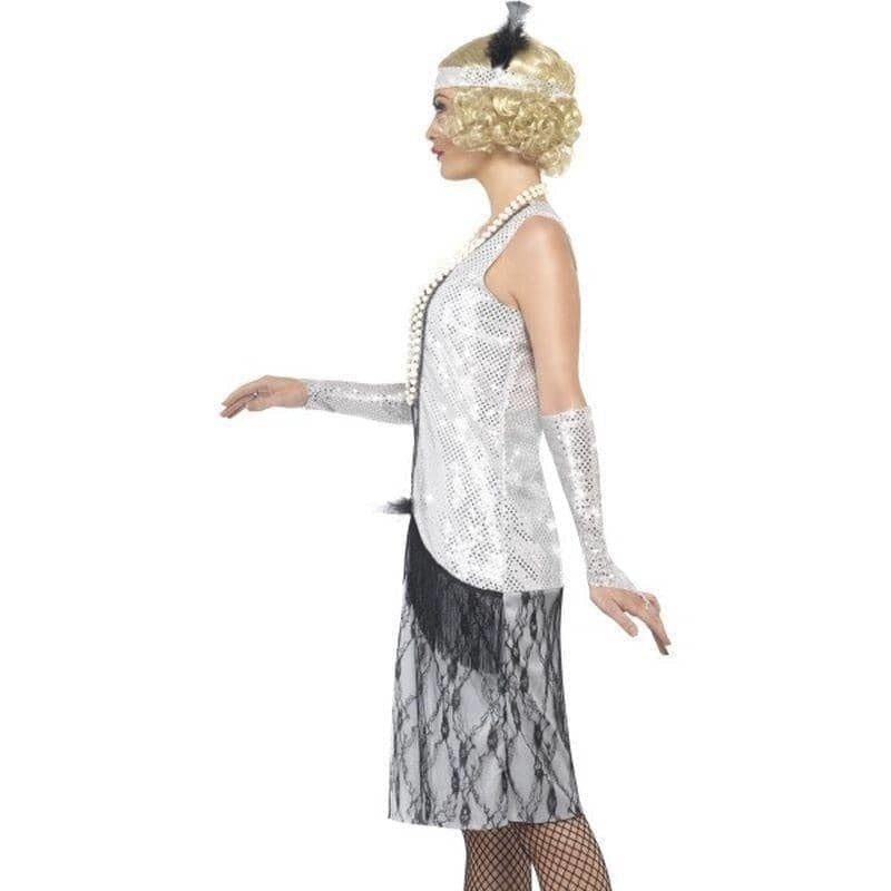 Costumes Australia Flapper Costume Adult Silver Black_3