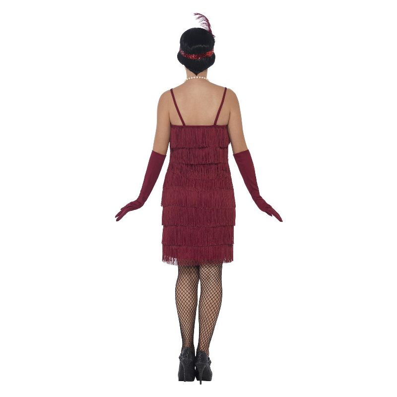 Costumes Australia Flapper Costume Short Burgundy Red Dress_2