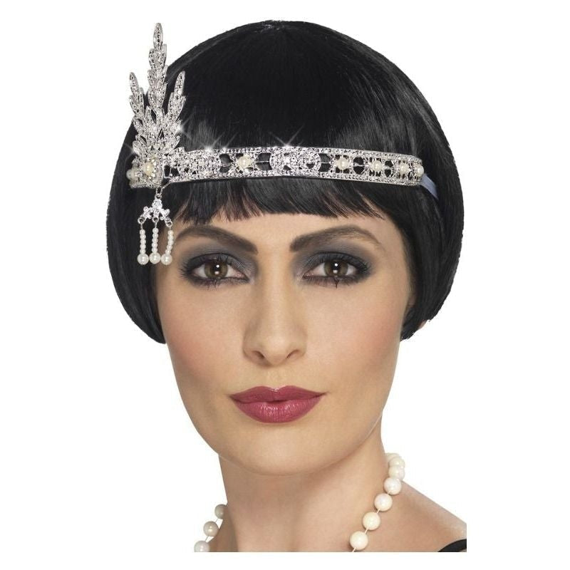 Costumes Australia Size Chart Flapper Jewel Headband Adult Silver