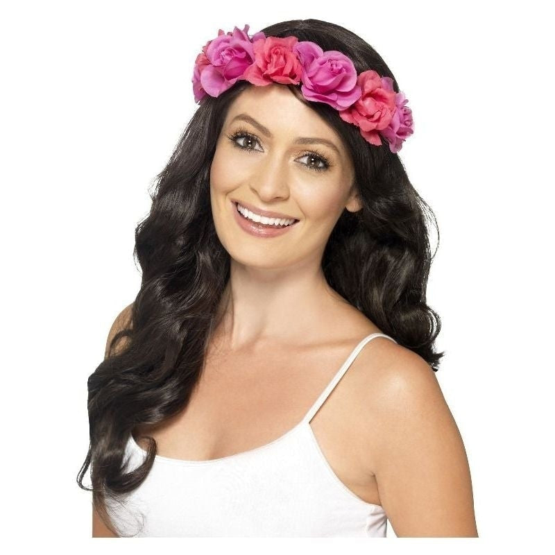 Costumes Australia Size Chart Floral Headband Adult Two Tone Pink Roses