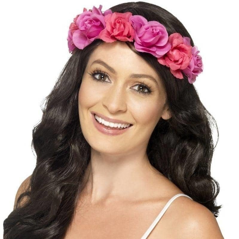 Costumes Australia Floral Headband Adult Two Tone Pink Roses_1