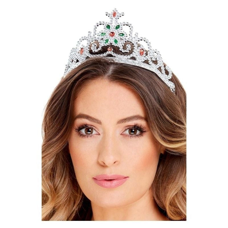 Costumes Australia Size Chart Flower Jewelled Tiara Adult Silver