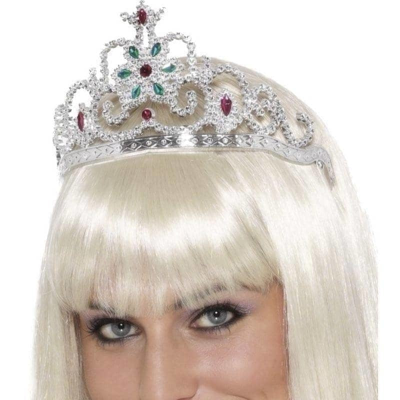 Costumes Australia Flower Jewelled Tiara Adult Silver_1