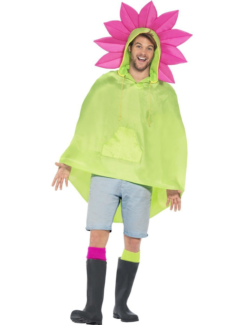 Costumes Australia Size Chart Flower Party Poncho Adult Green Pink