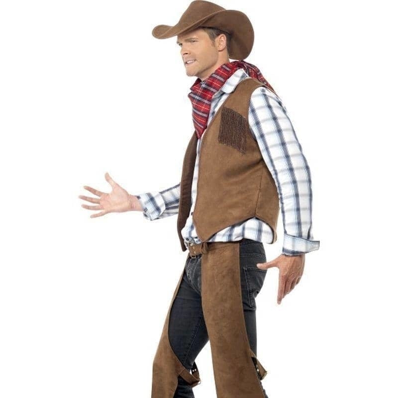 Costumes Australia Fringe Cowboy Costume Adult Brown_2