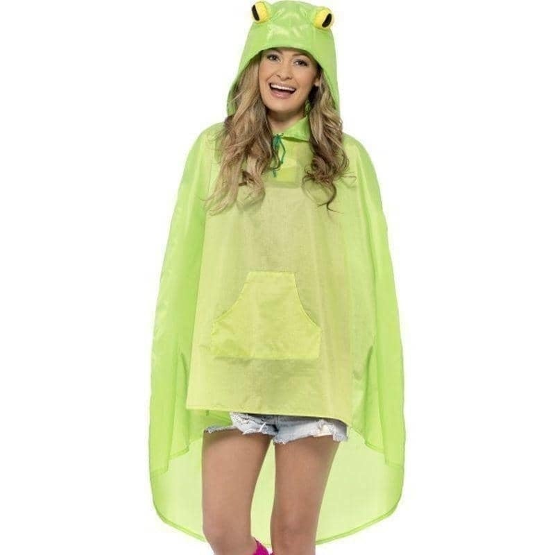 Costumes Australia Frog Party Poncho Adult Green_1