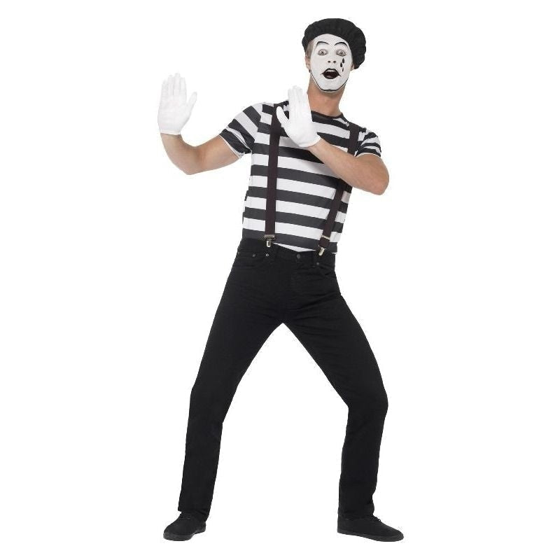 Costumes Australia Gentleman Mime Artist Costume Adult Black Make Up_2