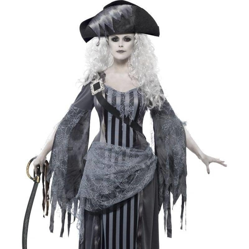 Costumes Australia Ghost Ship Princess Costume Adult Grey Black Dress Hat_1