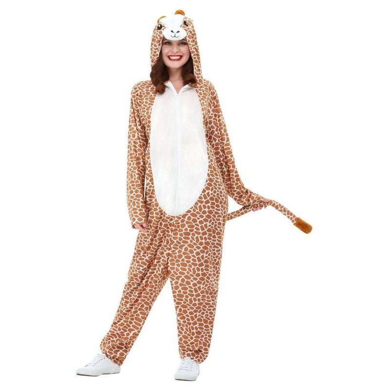 Costumes Australia Giraffe Costume Adult Brown Jumpsuit_2