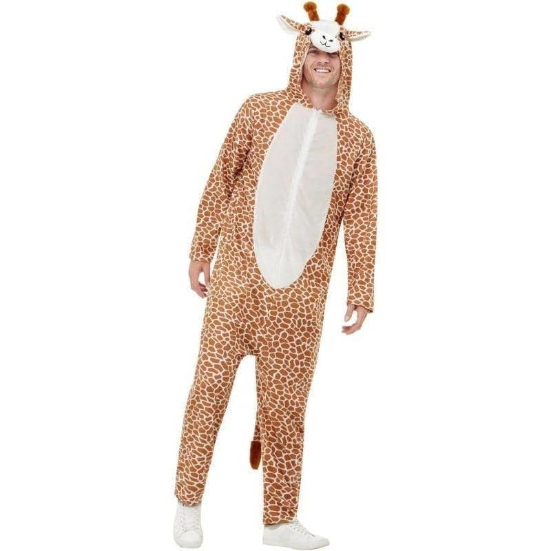 Costumes Australia Giraffe Costume Adult Brown Jumpsuit_1