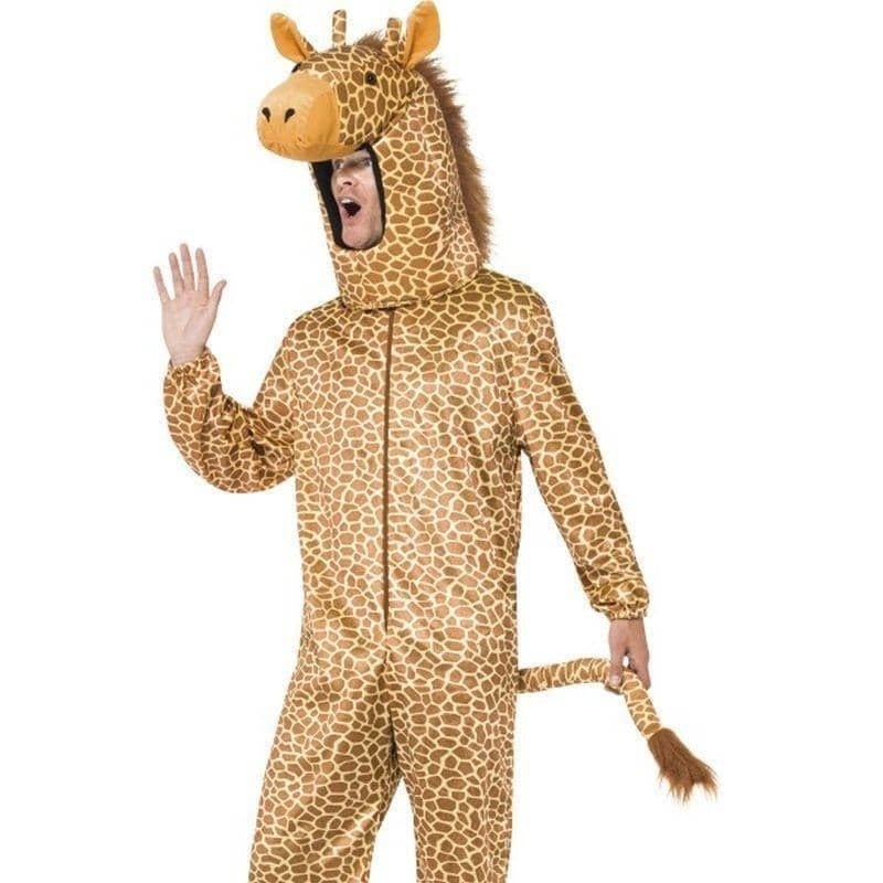 Costumes Australia Giraffe Costume Adult Orange Bodysuit Hood_1