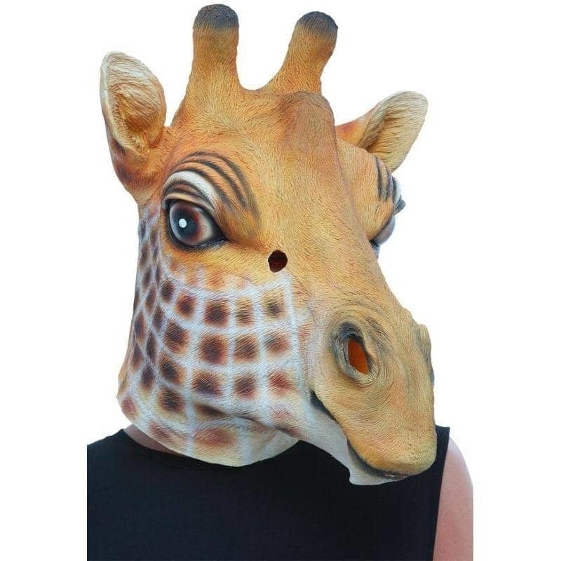 Costumes Australia Giraffe Latex Mask Adult Brown_1