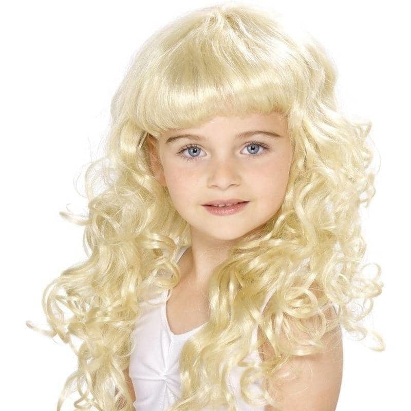 Costumes Australia Girls Princess Wig Kids Blonde Curly Costume Accessory_1