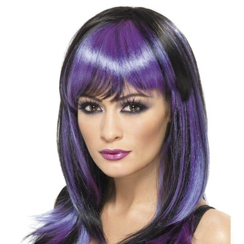 Costumes Australia Glamour Witch Wig Adult Black Purple_1