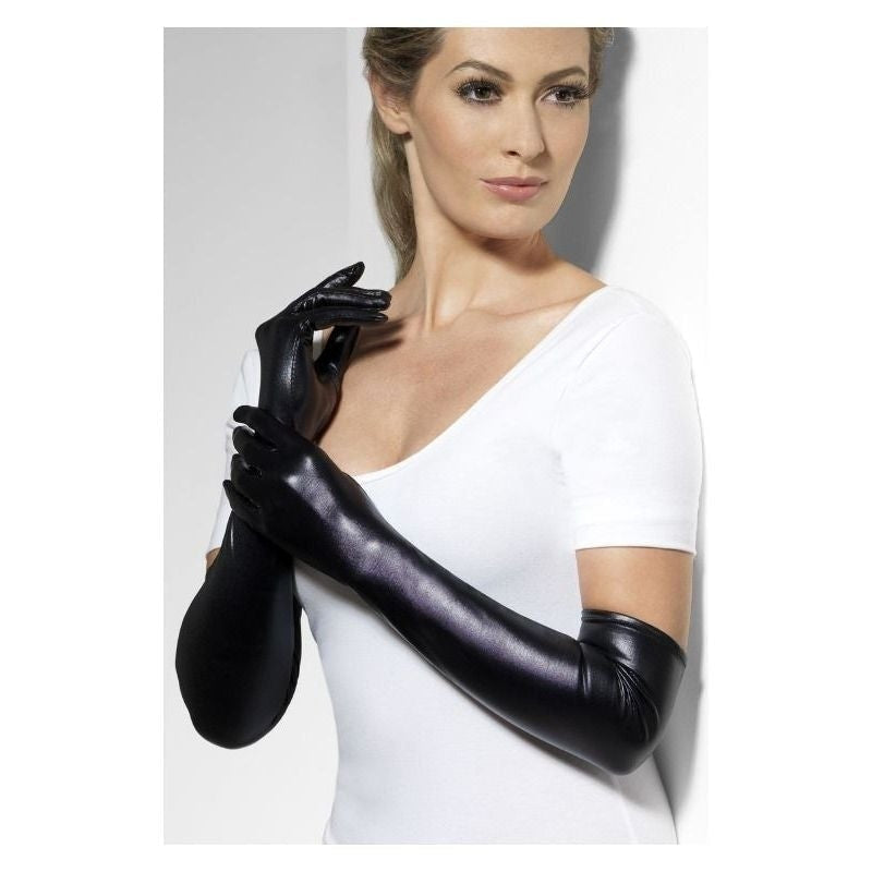 Costumes Australia Size Chart Gloves Wet Look Adult Black