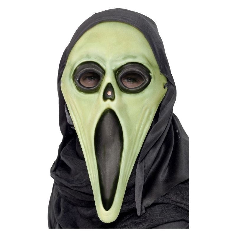 Costumes Australia Glow In The Dark Screamer Mask Adult White_2