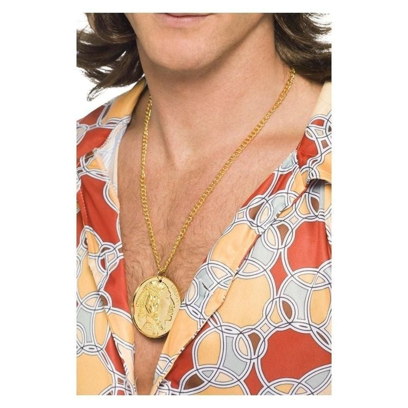 Costumes Australia Gold Metal Medallion On Chain Adult_1