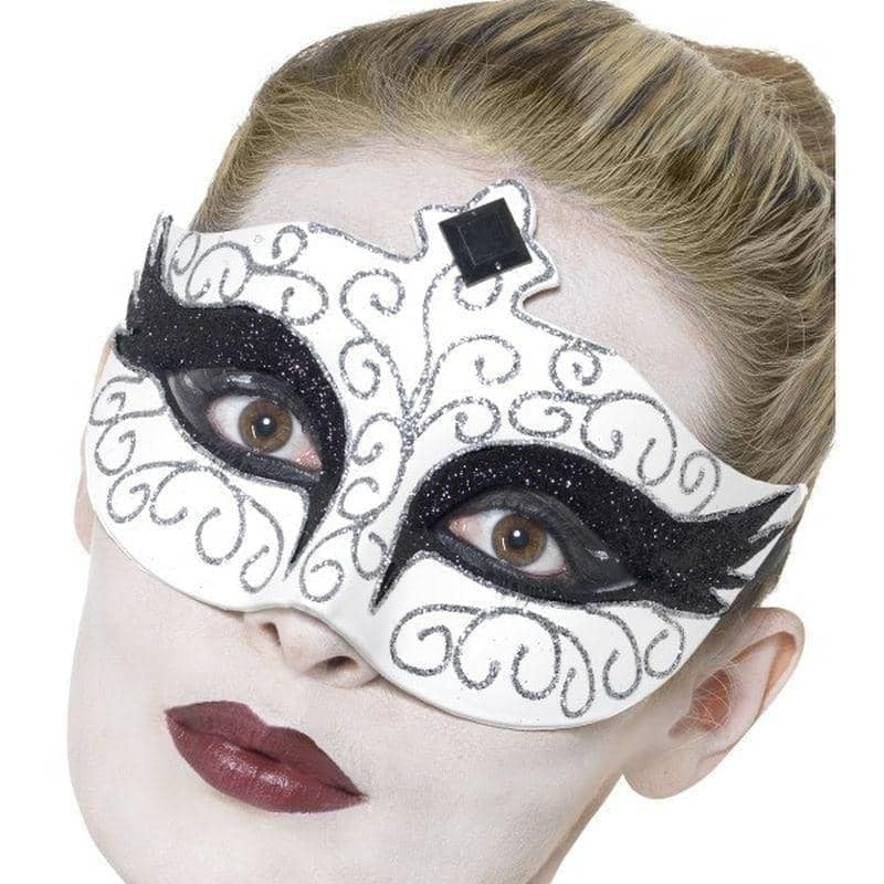 Costumes Australia Gothic Swan Eyemask Adult White_1