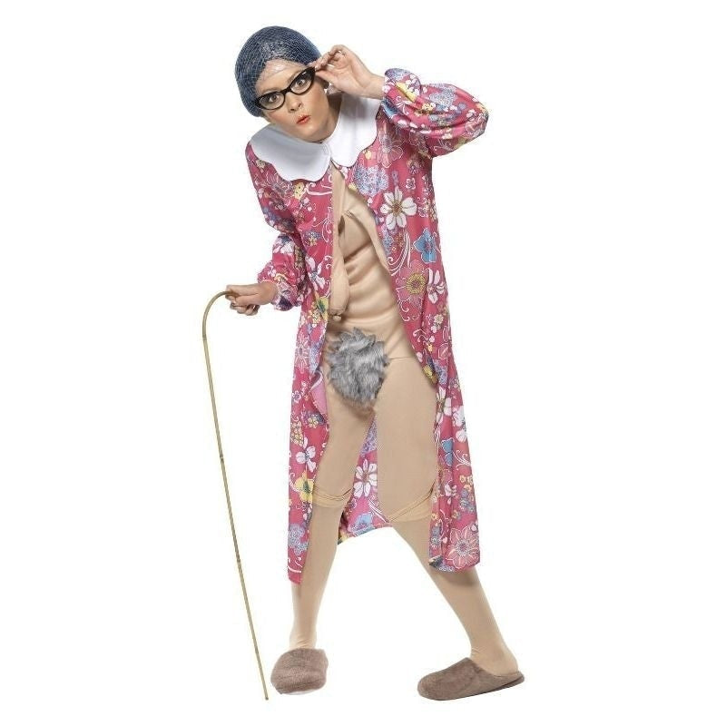 Costumes Australia Gravity Granny Costume Adult Pink Bodysuit_1