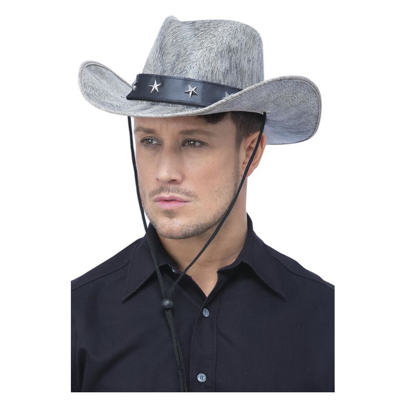 Costumes Australia Grey Western Distressed Cowboy Hat Adult_1