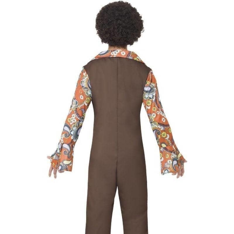 Costumes Australia Groovy Boogie Costume Adult Brown Jumpsuit Attached Shirt_2