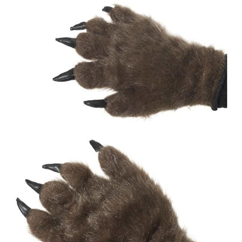 Costumes Australia Hairy Monster Hands Adult Brown_1