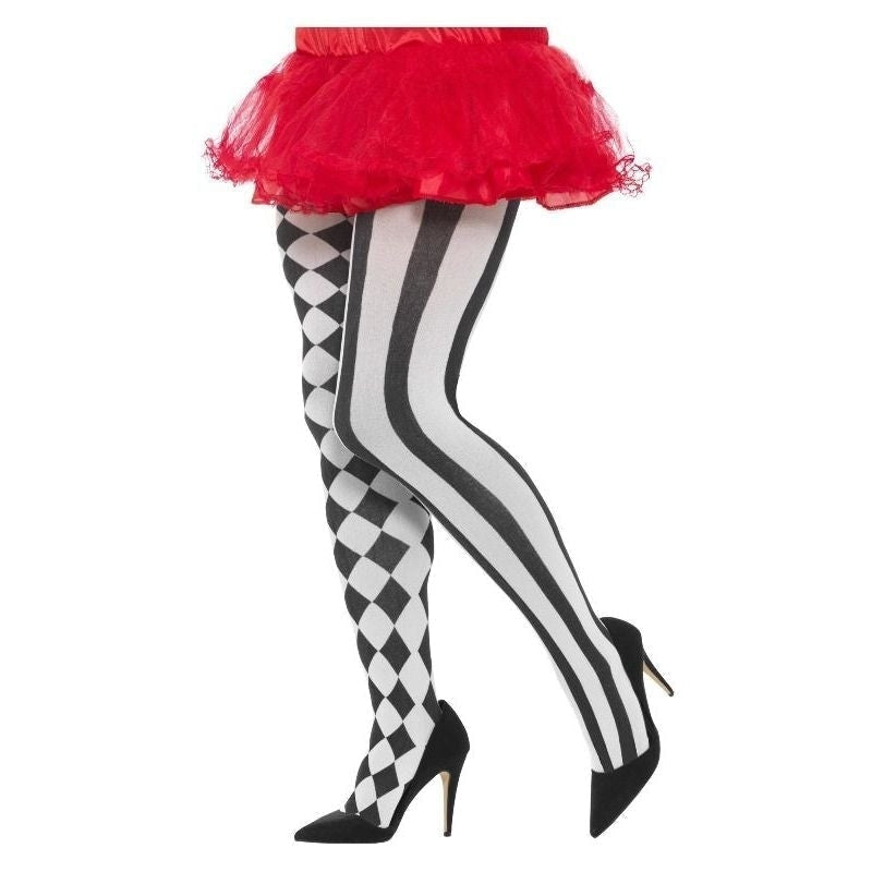 Costumes Australia Size Chart Harlequin Tights Plus Size Adult White Black