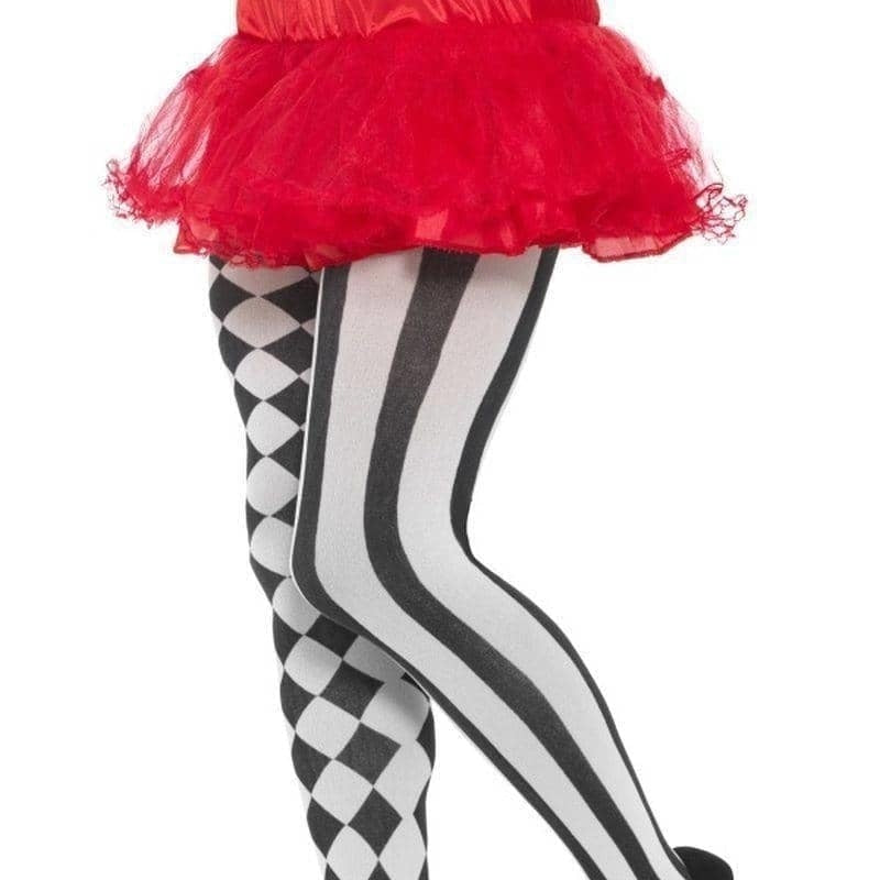 Costumes Australia Harlequin Tights Plus Size Adult White Black_1