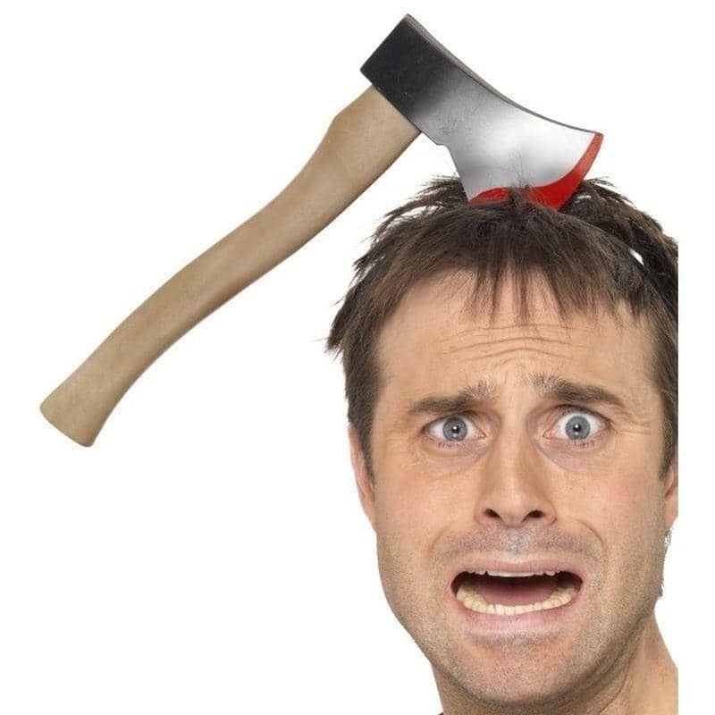 Costumes Australia Hatchet Through The Head Headband Adult Silver 33cm_1