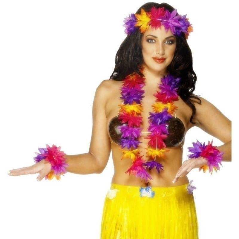 Costumes Australia Hawaiian 4 Piece Set Adult Multi_1