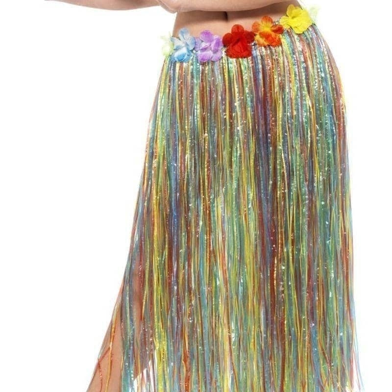 Costumes Australia Hawaiian Hula Skirt With Flowers Adult Multi Coloured_1