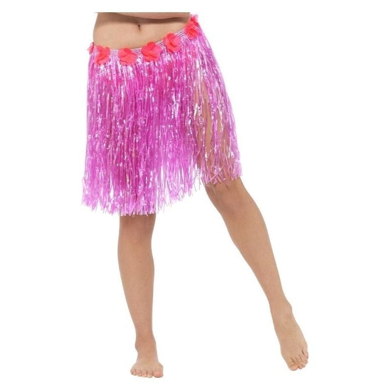 Costumes Australia Size Chart Hawaiian Hula Skirt With Flowers Adult Neon Pink