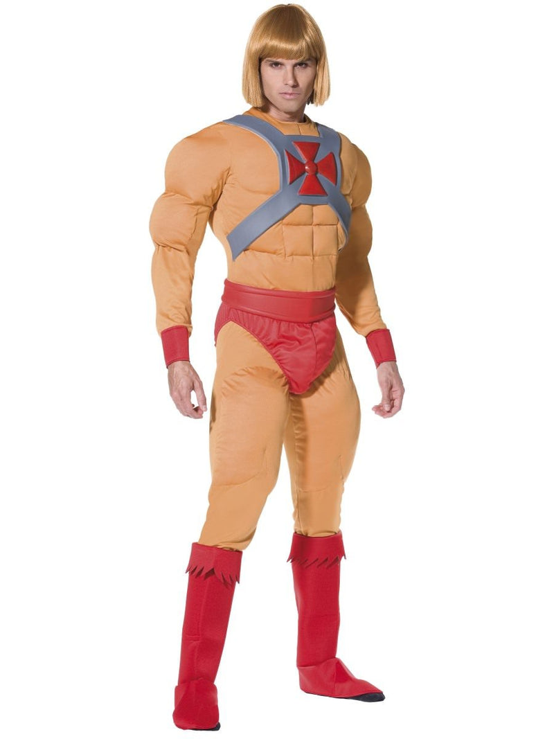 Costumes Australia He Man Muscle Costume Adult Jumpsuit Orange Red Silver_4