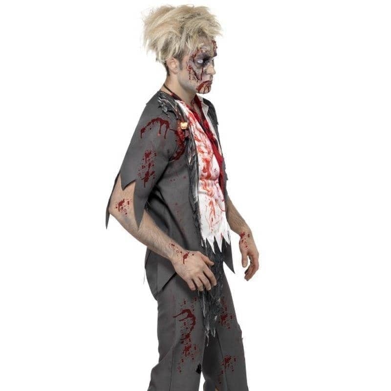 Costumes Australia High School Horror Zombie Schoolboy Costume Adult Grey White Red_3