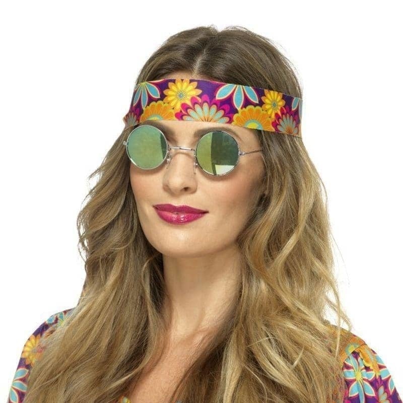 Costumes Australia Hippie Specs Mirrored Adult Green Black_1