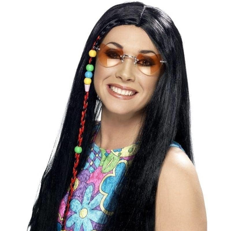 Costumes Australia Hippy Party Wig Adult Black_1