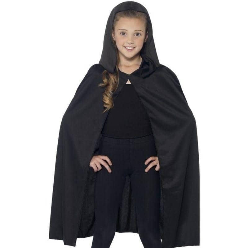 Costumes Australia Hooded Cape Kids Black_1