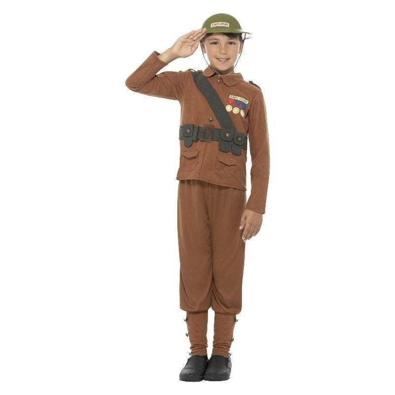 Costumes Australia Horrible Histories Soldier Costume Kids Brown_2