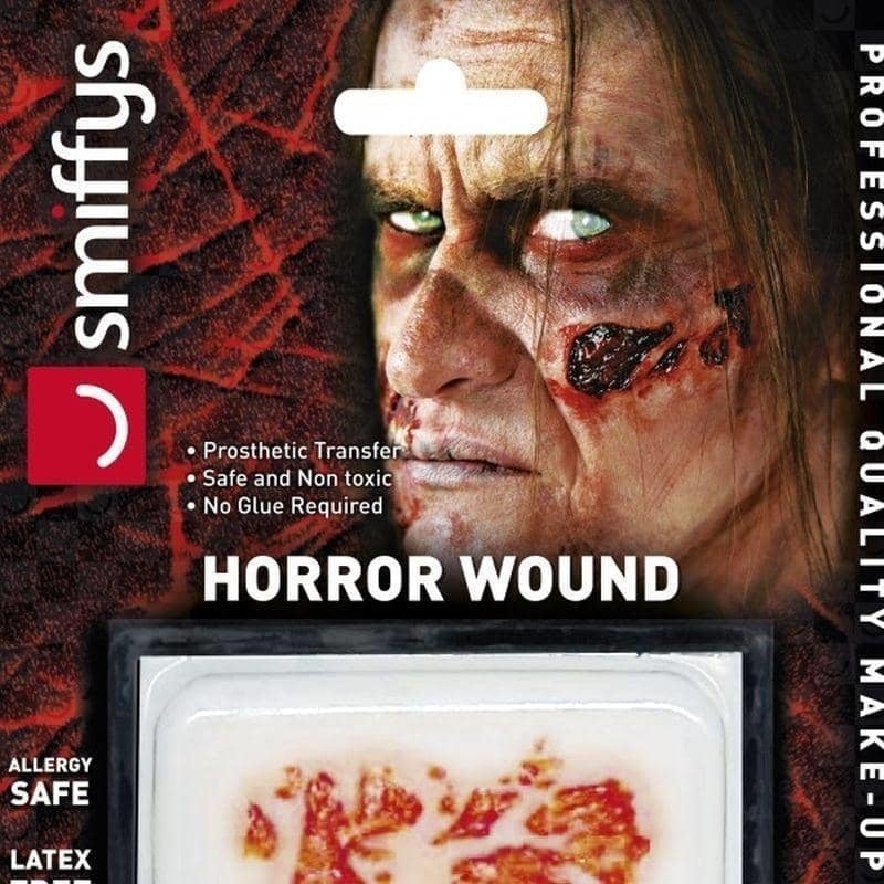 Costumes Australia Horror Wound Transfer Zombie Rot Adult Red_1