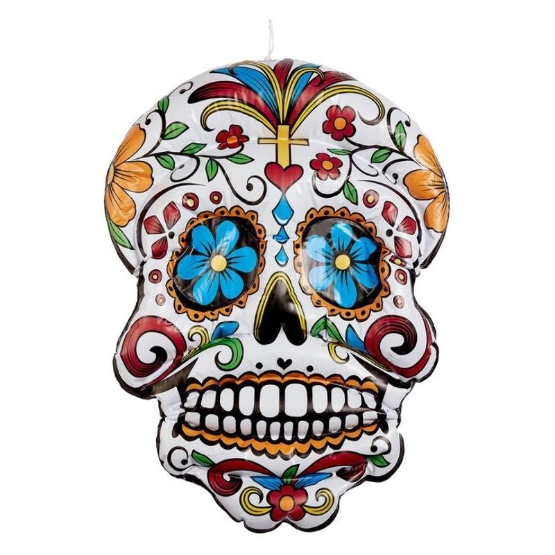 Costumes Australia Inflatable Day Of The Dead Hanging Skull White 100cm_1