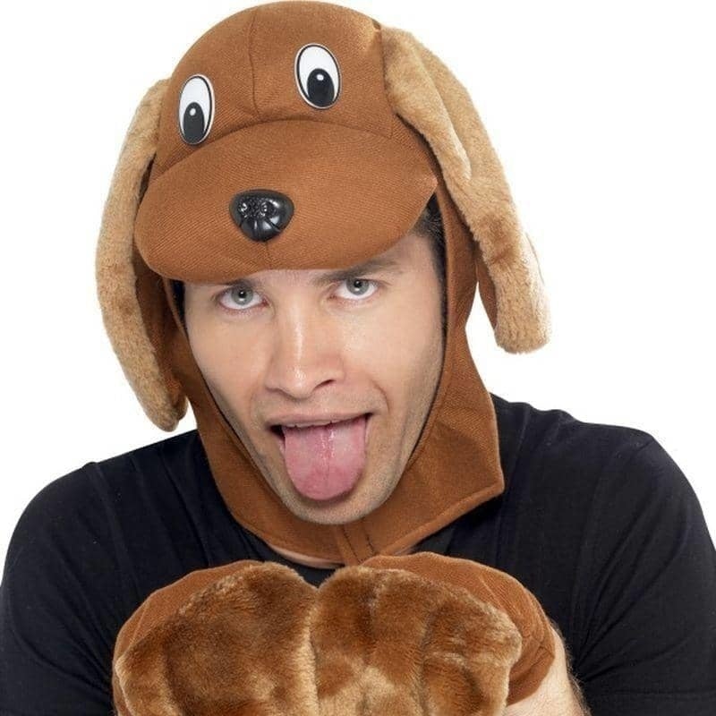 Costumes Australia Instant Dog Kit Adult Brown Hood Gloves_1