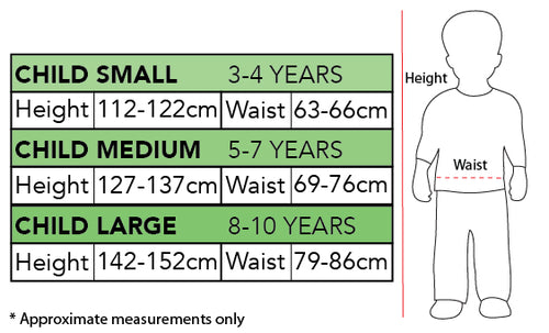 Costumes Australia Size Chart Jedi Kids Robe Star Wars Obi Wan Costume